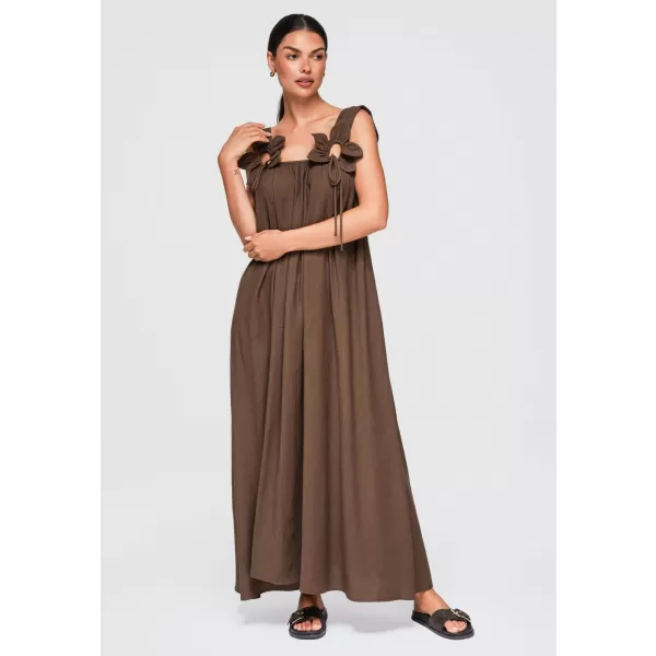  Dámské šaty OMBRE OW-DLR-E0014 BROWN 