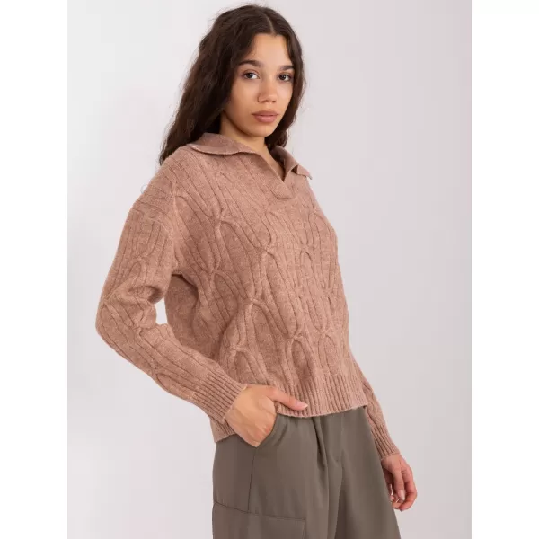  Dámský svetr WOOL FASHION ITALIA AT-SW-2349-2.96 BROWN 