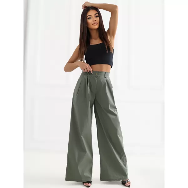  Dámské kalhoty RUE PARIS IT-SP-FL9006.92 KHAKI 