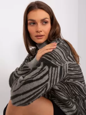 Dámský svetr WOOL FASHION ITALIA AT-SW-2357.96 KHAKI