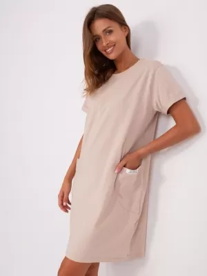 Dámské šaty RUE PARIS RV-SK-8724-1.91 BEIGE