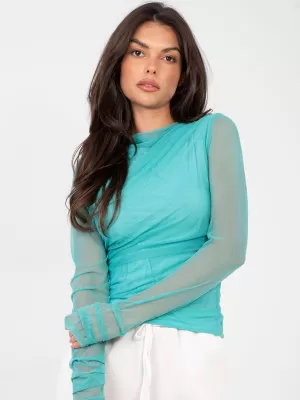 Dámská halenka FACTORY PRICE IT-BZ-21830.04 TURQUOISE
