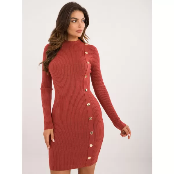  Dámské šaty WOOL FASHION ITALIA AT-SK-2345-2.32 DARK ORANGE 