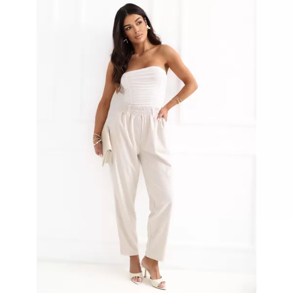  Dámské kalhoty RUE PARIS RV-SP-A1311.60 LIGHT BEIGE 