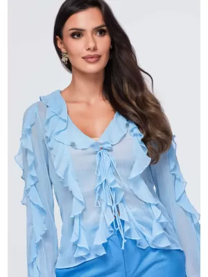 Dámská blůza OMBRE OW-TS-E0078 BLUE