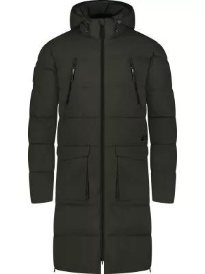 Pánský nepromokavý zimní kabát NORDBLANC SERAC WJM8380 TMAVĚ ZELENÁ