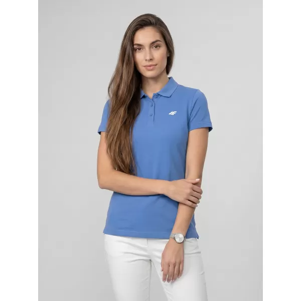  Dámské triko s límečkem 4F 4FWMM00TPTSF0768 DENIM 