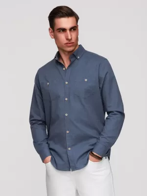 Pánská košile OMBRE N-OM-SHCS-0134 BLUE