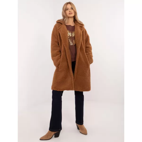  Dámský kabát ITALY MODA DHJ-PL-19991.86 LIGHT BROWN 