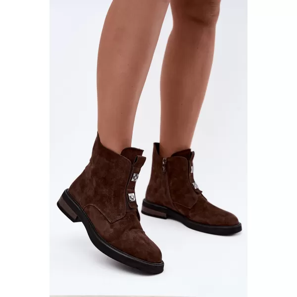  Dámské kotníkové boty D&A CR62-3335 BROWN 