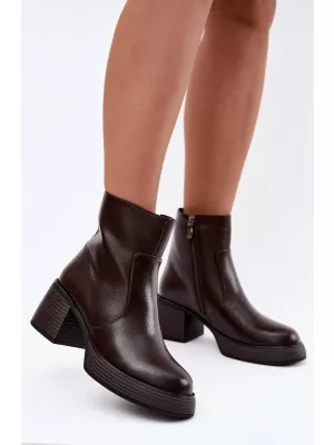 Dámské kotníkové boty D&A CR62-3369 DARK BROWN
