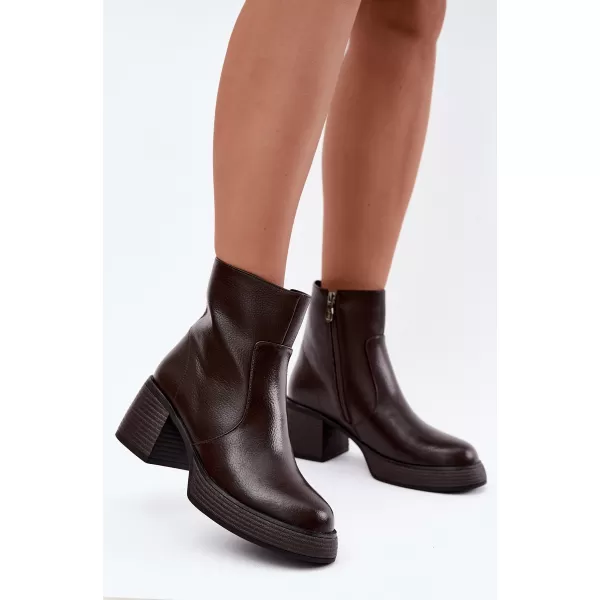  Dámské kotníkové boty D&A CR62-3369 DARK BROWN 