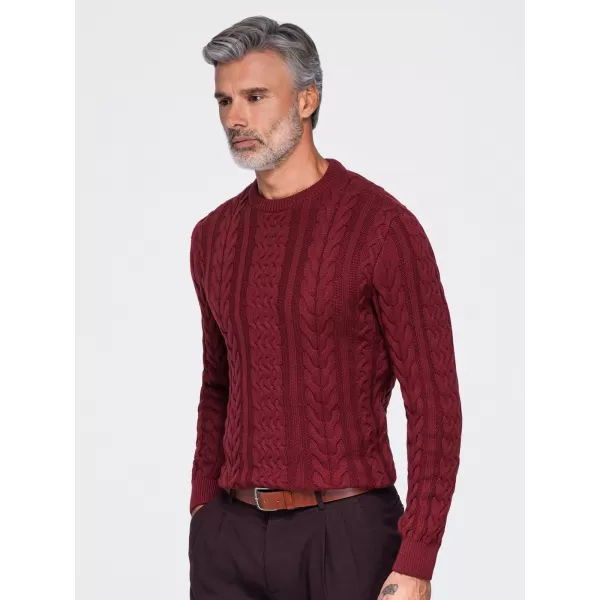  Pánský svetr OMBRE OM-SWSW-0191 BURGUNDY 