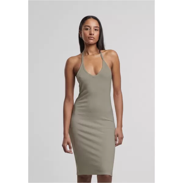  Dámské šaty URBAN CLASSICS TB7547-18328 PALE OLIVE 