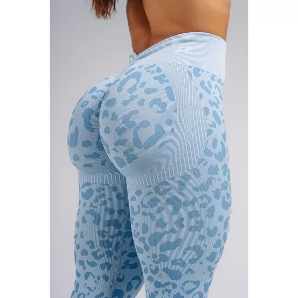  Kompresní push-up legíny s leopardím vzorem NEBBIA PRIMAL 849 BLUE LEOPARD 