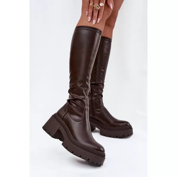  Dámské kozačky BOTO 9671A BROWN 