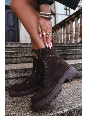 Dámské kotníkové boty D&A JC62-1035 BROWN