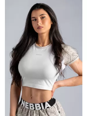 Crop top s leopardím vzorem 97 NEBBIA PRIMAL 861 CREAM LEOPARD