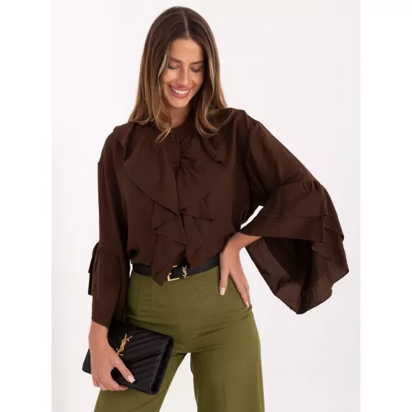  Dámská košile RUE PARIS MI-KS-32330.05P BROWN 