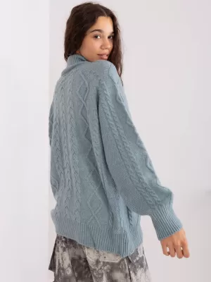 Dámský svetr WOOL FASHION ITALIA AT-SW-2355-2.12P GRAY-BLUE