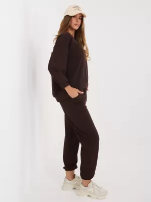 Dámský komplet RUE PARIS RV-KMPL-A1279.82 DARK BROWN