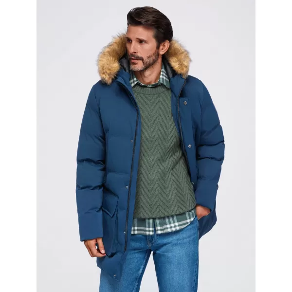  Pánská parka OMBRE OM-JALJ-0310 NAVY BLUE 