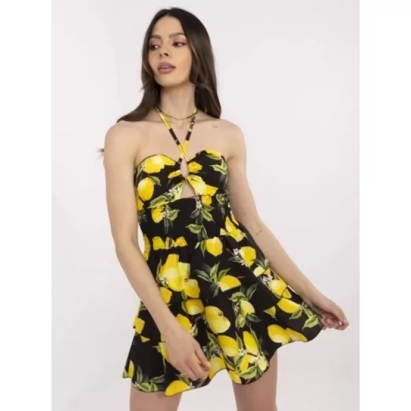  Dámské šaty ITALY MODA MI-SK-23708.60 BLACK AND YELLOW 