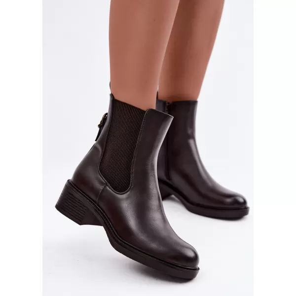  Dámské kotníkové boty SERGIO LEONE BT-04 DARK BROWN 
