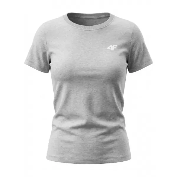  Dámské triko 4F 4FWMM00TTSHF3306 COLD LIGHT GREY MELANGE 
