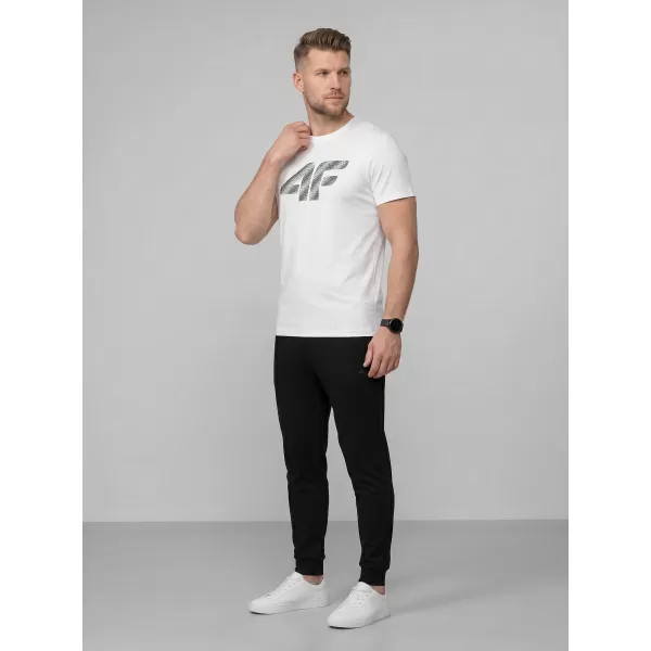  Pánské triko 4F 4FWMM00TTSHM3342 WHITE 