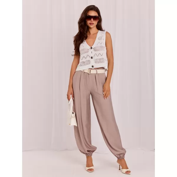  Dámské kalhoty RUE PARIS IT-SP-10368.34 DARK BEIGE 