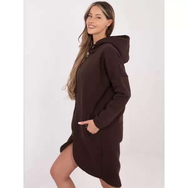  Dámská mikina RUE PARIS RV-BL-4858-1.99P DARK BROWN 