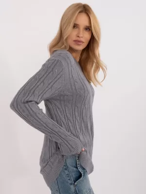 Dámský svetr WOOL FASHION ITALIA AT-SW-2343.88 DARK GREY