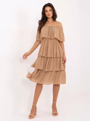 Dámské šaty OCH BELLA TW-SK-BI-2120.69 CAMEL