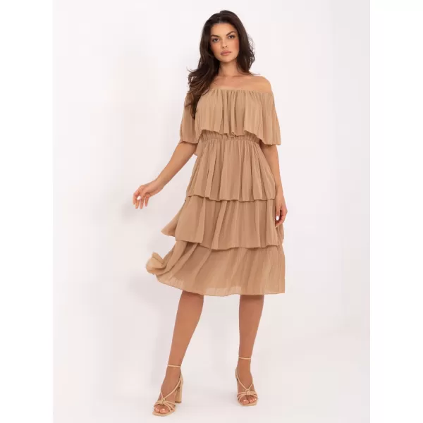  Dámské šaty OCH BELLA TW-SK-BI-2120.69 CAMEL 