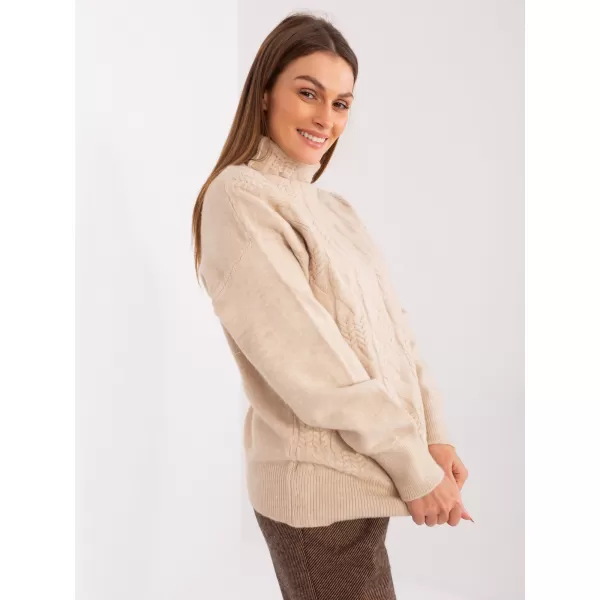  Dámský svetr WOOL FASHION ITALIA AT-SW-23401.97P BEIGE 