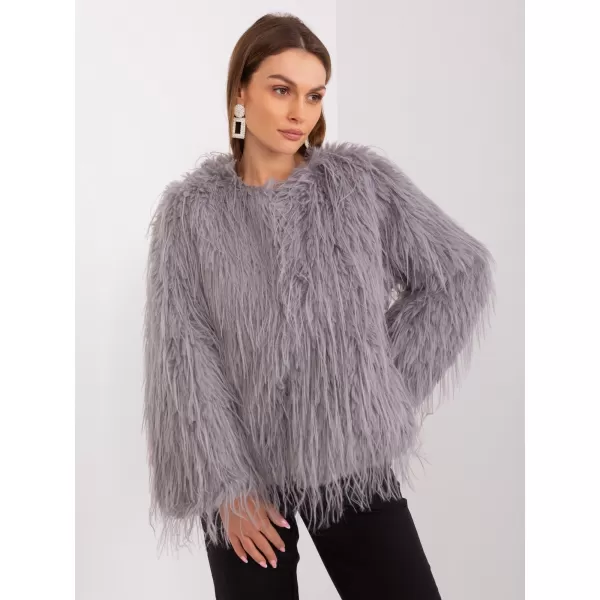  Dámská bunda WOOL FASHION ITALIA AT-KR-2359.96P LIGHT GREY 