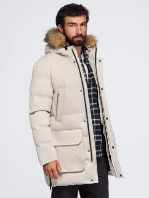 Pánská parka OMBRE OM-JALJ-0310 CREAM