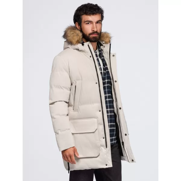  Pánská parka OMBRE OM-JALJ-0310 CREAM 