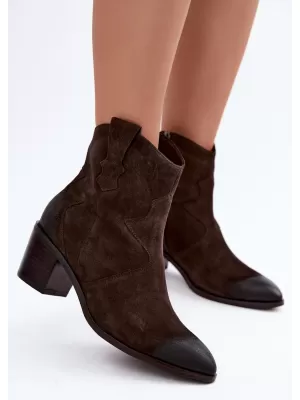 Dámské kovbojky D&A CR62-3395 DARK BROWN