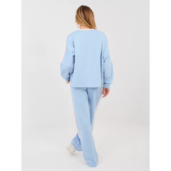  Dámská tepláková souprava RUE PARIS IT-KMPL-22177.21P LIGHT BLUE 
