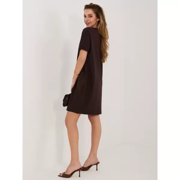  Dámské šaty RUE PARIS RV-SK-8724-1.91 DARK BROWN 