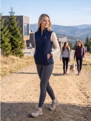 Dámská fleece vesta ALTISPORT ALW002525 NÁMOŘNÍ MODRÁ
