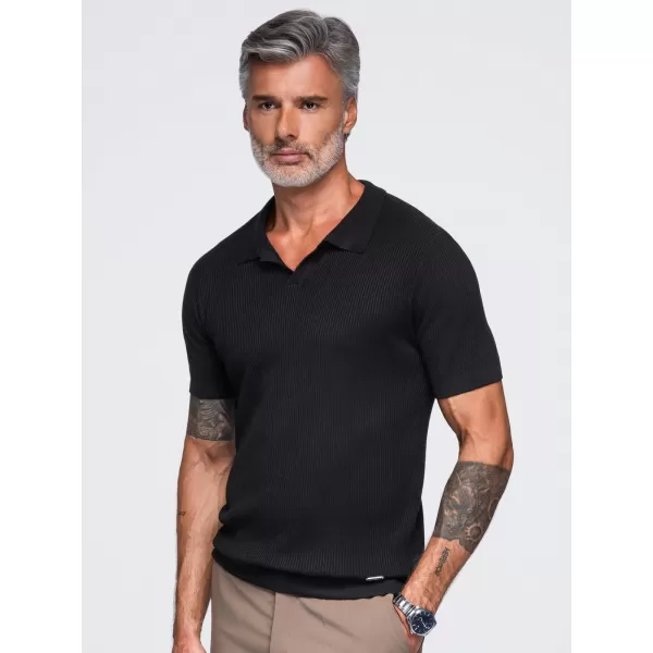  Pánské triko s límečkem OMBRE OM-POSS-0182 BLACK 