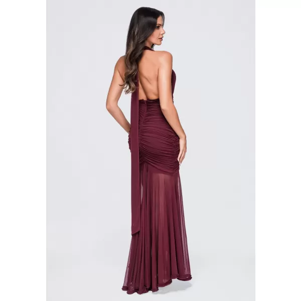  Dámské šaty LARICA LA-OM-DLR438 BURGUNDY 