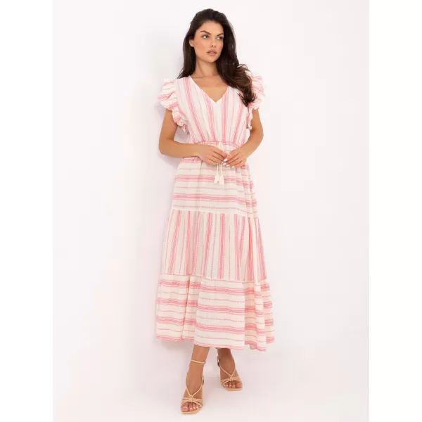  Dámské šaty OCH BELLA TW-SK-BI-28760.97 WHITE-PINK 