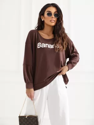 Dámská mikina RUE PARIS RV-BL-A1221.13 DARK BROWN