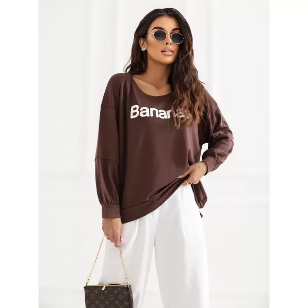  Dámská mikina RUE PARIS RV-BL-A1221.13 DARK BROWN 