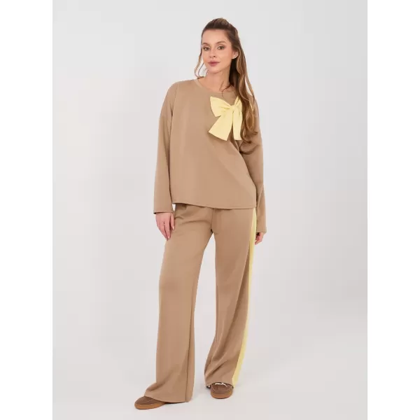  Dámská tepláková souprava RUE PARIS IT-KMPL-22220.25 DARK BEIGE 