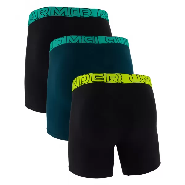  Pánské boxerky UNDER ARMOUR M PERF COTTON 6IN (3KS) 1383889-007 ČERNÁ 
